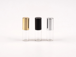 Mini Roll-On-Flasche, silber/gold/schwarz, Glas, 3ml