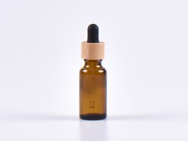 Braunglasflasche 20ml, mit Pipette Bambus