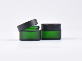 Grünglasdose, 30ml, mit Deckel schwarz