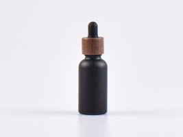 Schwarzglasflasche 30ml, mit Pipette Walnut