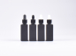 Preview: Schwarzglasflasche "Miro" 50ml, mit Pipette schwarz