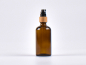 Preview: Braunglasflasche 100ml,  mit Lotionspumpe Bambus