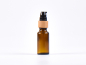 Preview: Braunglasflasche 20ml, mit Lotionspumpe Bambus