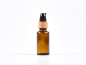 Preview: Braunglasflasche 30ml, mit Lotionspumpe Bambus