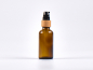 Preview: Braunglasflasche 50ml, mit Lotionspumpe Bambus