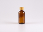 Preview: Braunglasflasche 250ml, mit Schraubverschluss Bambus