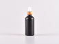 Preview: Schwarzglasflasche 100ml, mit Zerstäuber Bambus