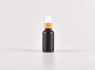 Preview: Schwarzglasflasche 30ml, mit Zerstäuber Bambus
