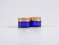 Preview: Blauglasdose, 30ml, mit Deckel gold