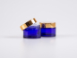 Preview: Blauglasdose 50ml, mit Deckel gold