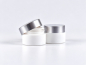 Preview: Weissglasdose 15 ml – Deckel Silber