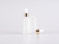 Preview: Glasflasche säuremattiert, 30ml, mit Pipette Alu gold