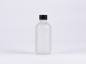 Preview: Glasflasche säuremattiert, 250ml, mit Schraubverschluss schwarz/weiss