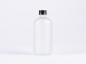 Preview: Glasflasche säuremattiert, 500ml, mit Schraubverschluss schwarz/weiss