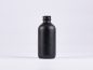 Preview: Schwarzglasflasche 250ml, mit Schraubverschluss Aluminium