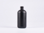 Preview: Schwarzglasflasche 500ml, mit Schraubverschluss Aluminium