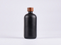 Preview: Schwarzglasflasche 500ml, mit Schraubverschluss Walnut