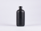 Preview: Schwarzglasflasche 500ml, mit Schraubverschluss schwarz/weiss