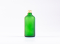 Preview: Grünglasflasche 100ml, mit Schraubverschluss Aluminium