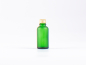 Preview: Grünglasflasche 30ml, mit Schraubverschluss Aluminium