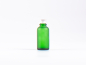 Preview: Grünglasflasche 30ml, mit Schraubverschluss Aluminium