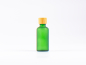 Preview: Grünglasflasche 50ml, mit Tropfmontur Bambus