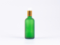 Preview: Grünglasflasche 100 ml - Lotionspumpe Aluminium