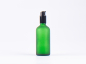 Preview: Grünglasflasche 100 ml - Lotionspumpe Aluminium