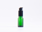 Preview: Grünglasflasche 10 ml - Lotionspumpe Aluminium
