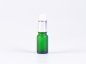 Preview: Grünglasflasche 10 ml - Lotionspumpe Aluminium