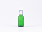 Preview: Grünglasflasche 30 ml - Lotionspumpe Aluminium