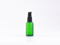 Preview: Grünglasflasche 30ml, mit Lotionspumpe Kunststoff