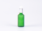 Preview: Grünglasflasche 50 ml - Lotionspumpe Aluminium