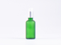 Preview: Grünglasflasche 50 ml - Lotionspumpe Aluminium