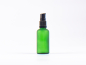 Preview: Grünglasflasche 50ml, mit Lotionpumpe Kunststoff