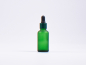 Preview: Grünglasflasche 30ml, mit Pipette grün-matt