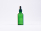 Preview: Grünglasflasche 50ml, mit Pipette grün-matt