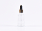 Preview: Klarglasflasche 30ml, mit Pipette gold