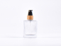 Preview: Klarglasflasche Miro 50 ml - Lotionspumpe Bambus