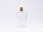 Preview: Klarglasflasche "Miro" 100ml, mit Lotionspumpe Aluminium, 4 Color