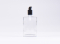 Preview: Klarglasflasche "Miro" 100ml, mit Lotionspumpe Aluminium, 4 Color