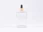 Preview: Klarglasflasche "Miro" 100ml, mit Pipette Bambus