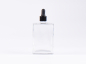 Preview: Klarglasflasche "Miro" 100ml, mit Pipette schwarz