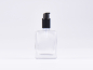 Preview: Klarglasflasche "Miro" 50ml, mit Lotionspumpe Aluminium, 4 Color