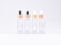 Preview: Klarglasflasche "Miro" 50ml, mit Pipette Bambus