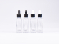 Preview: Klarglasflasche "Miro" 50ml, mit Pipette schwarz