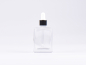 Preview: Klarglasflasche "Miro" 50ml, mit Pipette schwarz