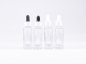Preview: Klarglasflasche "Miro" 50ml, mit Pipette weiss