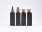 Preview: Schwarzglasflasche Miro 100 ml - Pipette Walnut