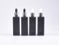 Preview: Schwarzglasflasche "Miro" 100ml, mit Pipette silber glanz